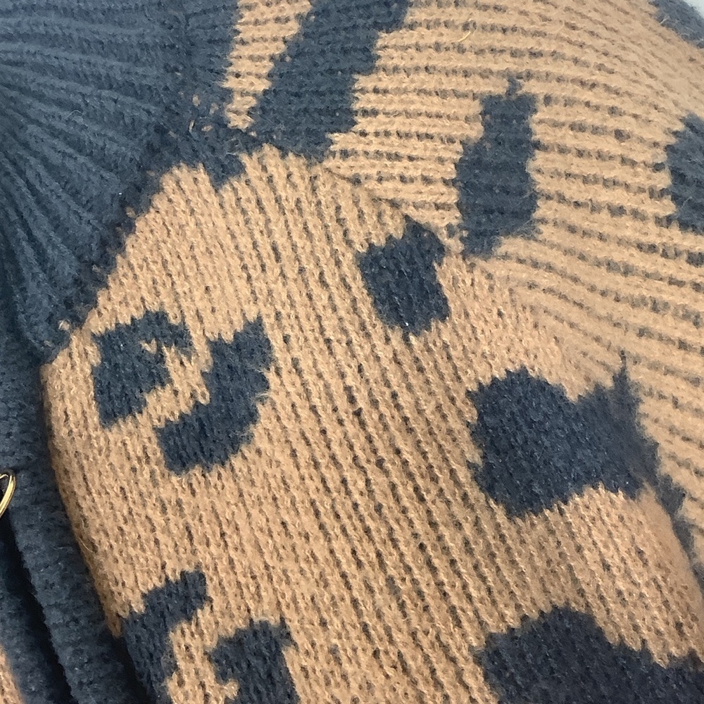 Simply Southern 1/4 zip Leopard Print Sweater - Picture 4 of 6